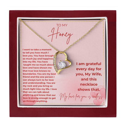 JGF Jewelry Gifts for Family Happy Valentine's Day To My Beautiful Wife Heart Necklace