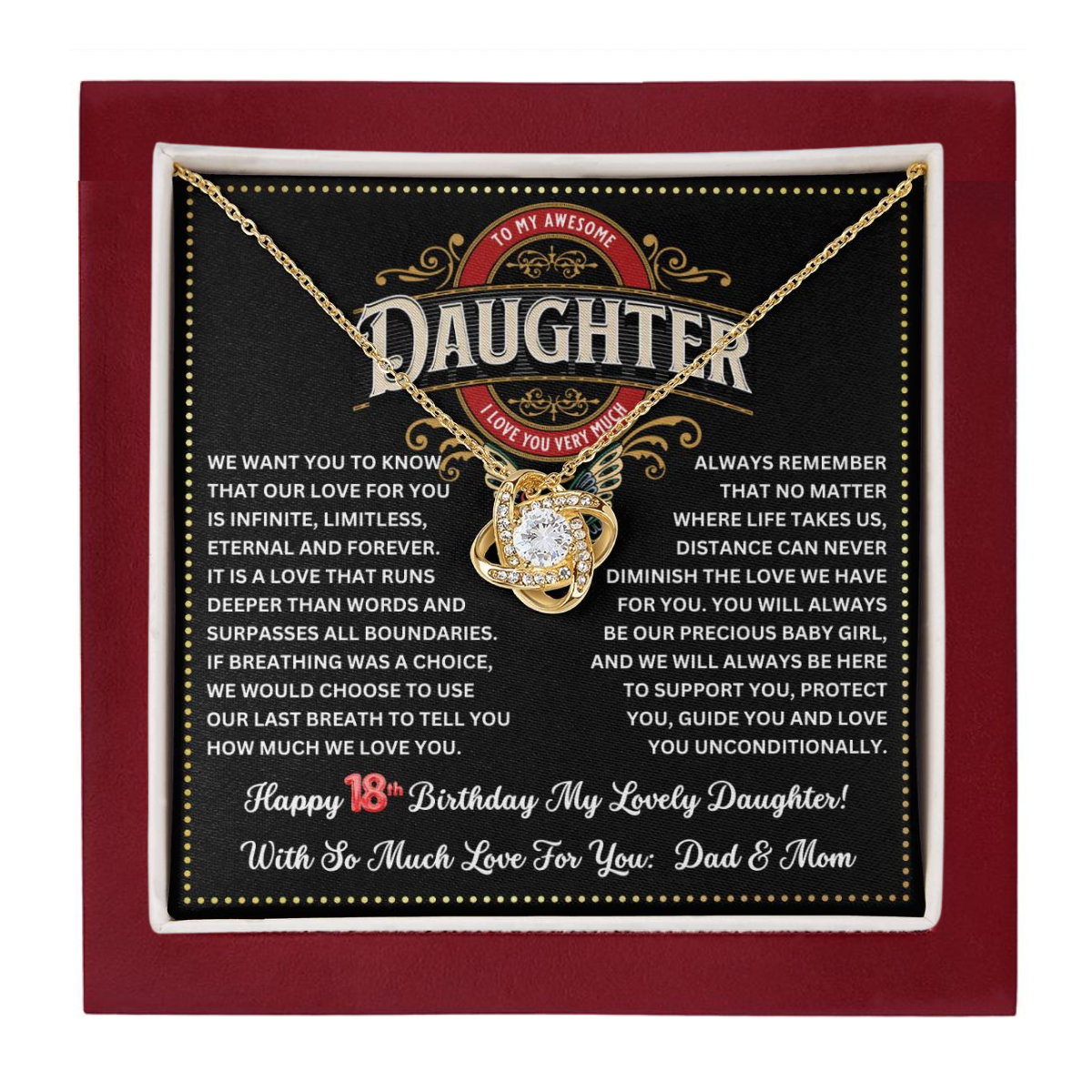 JGF Jewelry Gifts for Family 18 Year Old Daughter Gift From Dad And Mom