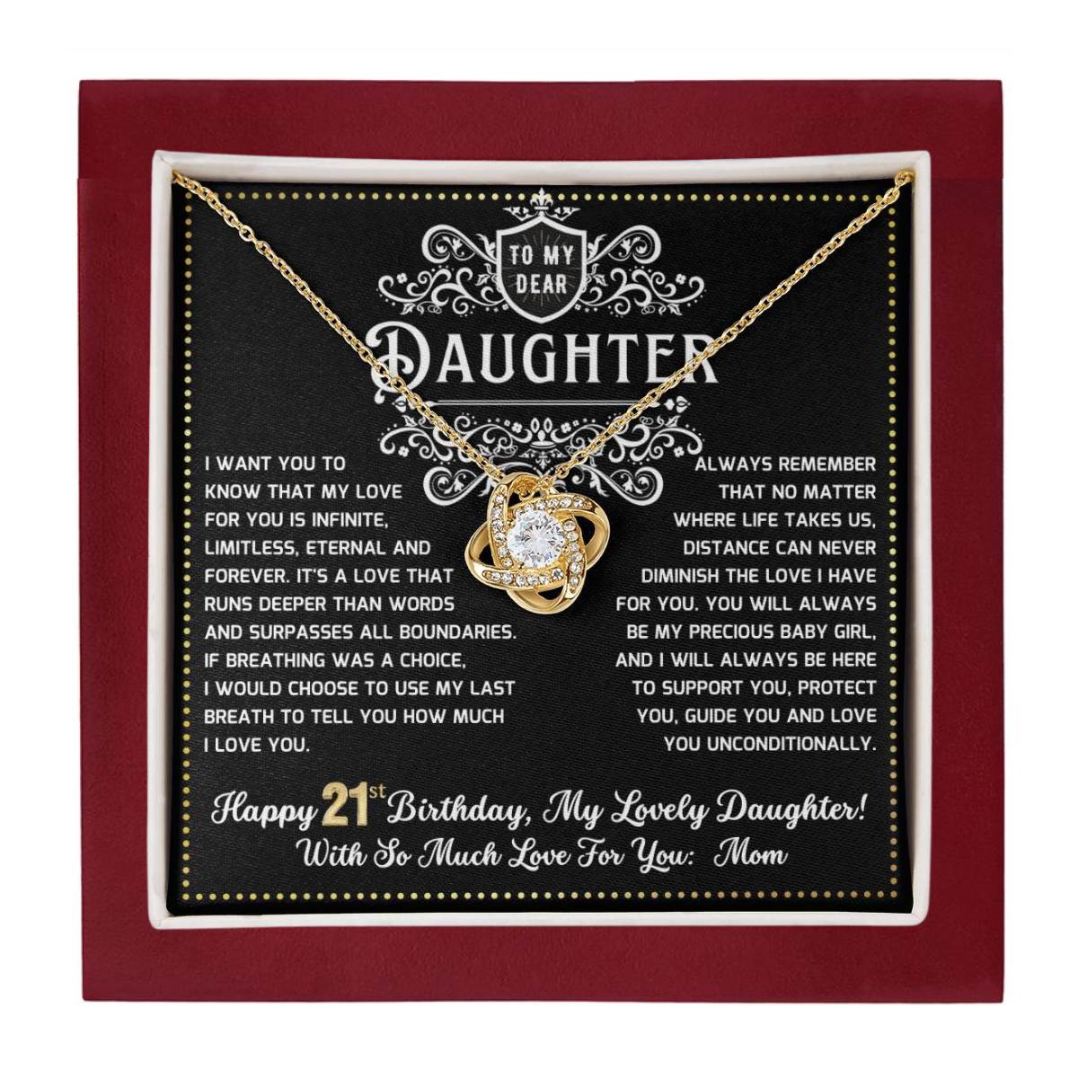 JGF Jewelry Gifts for Family 21 Year Old Daughter Birthday Card From Mom