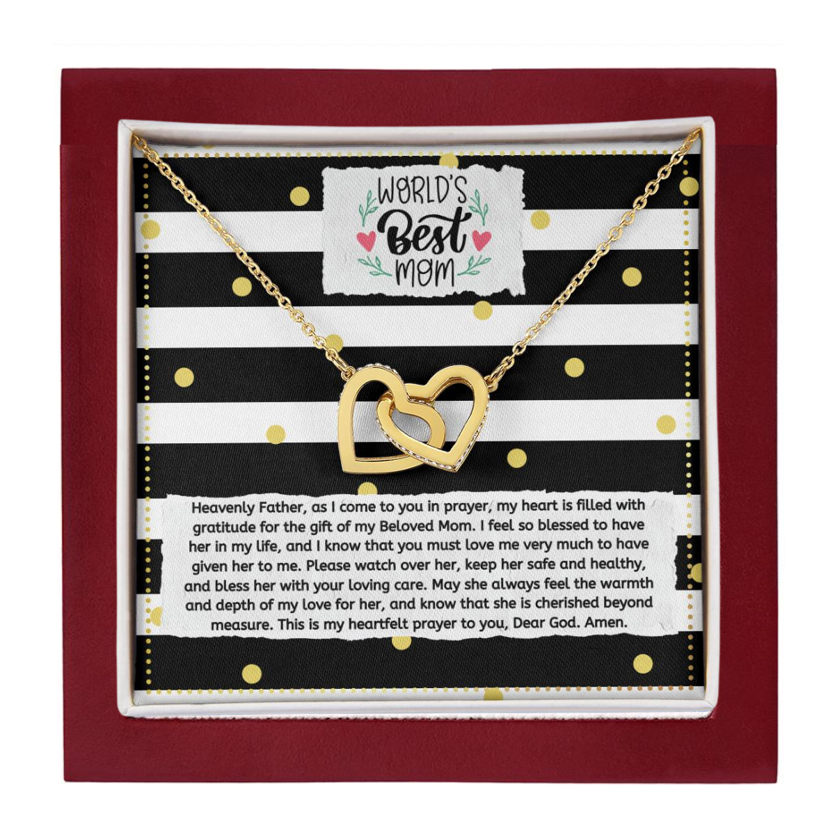 JGF Jewelry Gifts for Family 2 Hearts Intertwined Necklace For Women