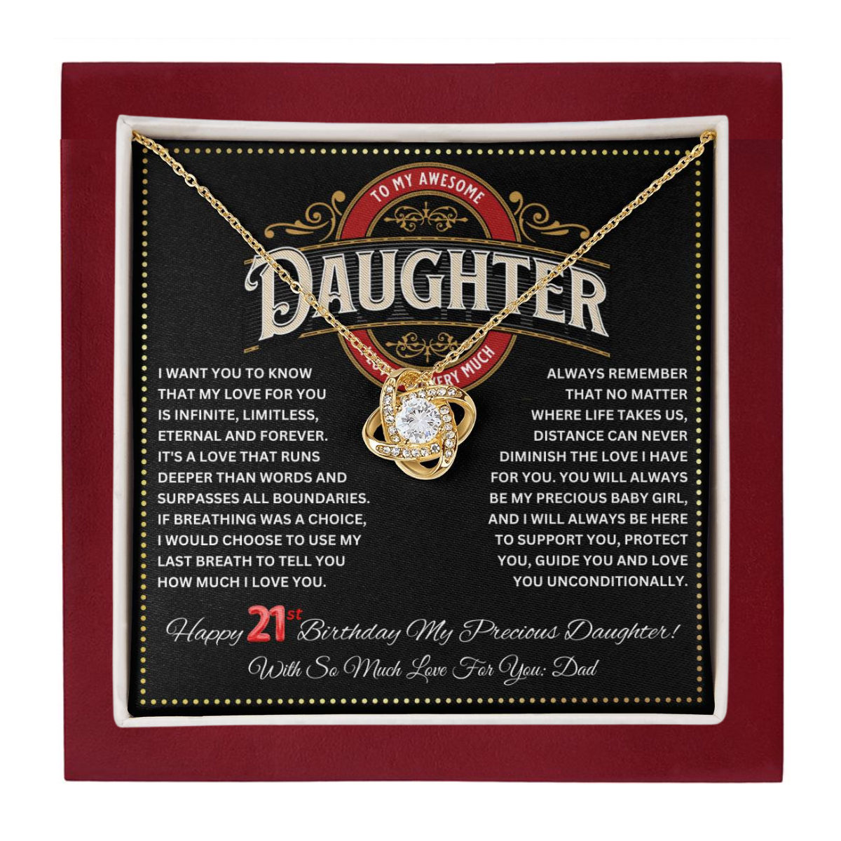 JGF Jewelry Gifts for Family Happy 21st Birthday Card For Daughter From Dad