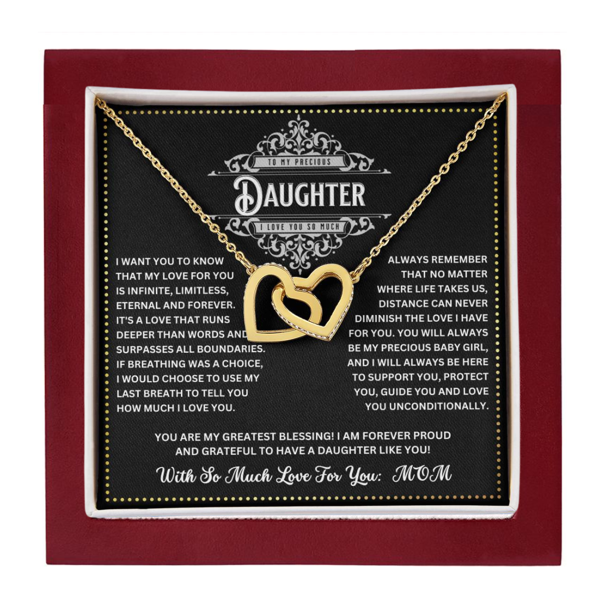 JGF Jewelry Gifts for Family Adult Daughter Easter Basket Gifts Intertwined Hearts Necklace