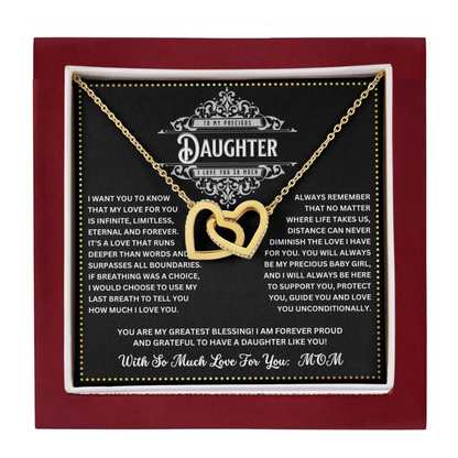 JGF Jewelry Gifts for Family Adult Daughter Easter Basket Gifts Intertwined Hearts Necklace