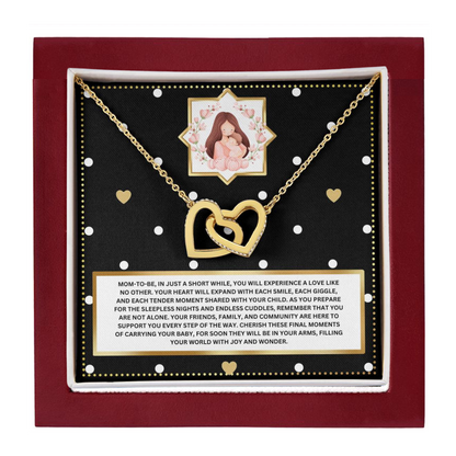 JGF Jewelry Gifts for Family New Mom Gift Basket After Birth Interlocking Heart Necklace