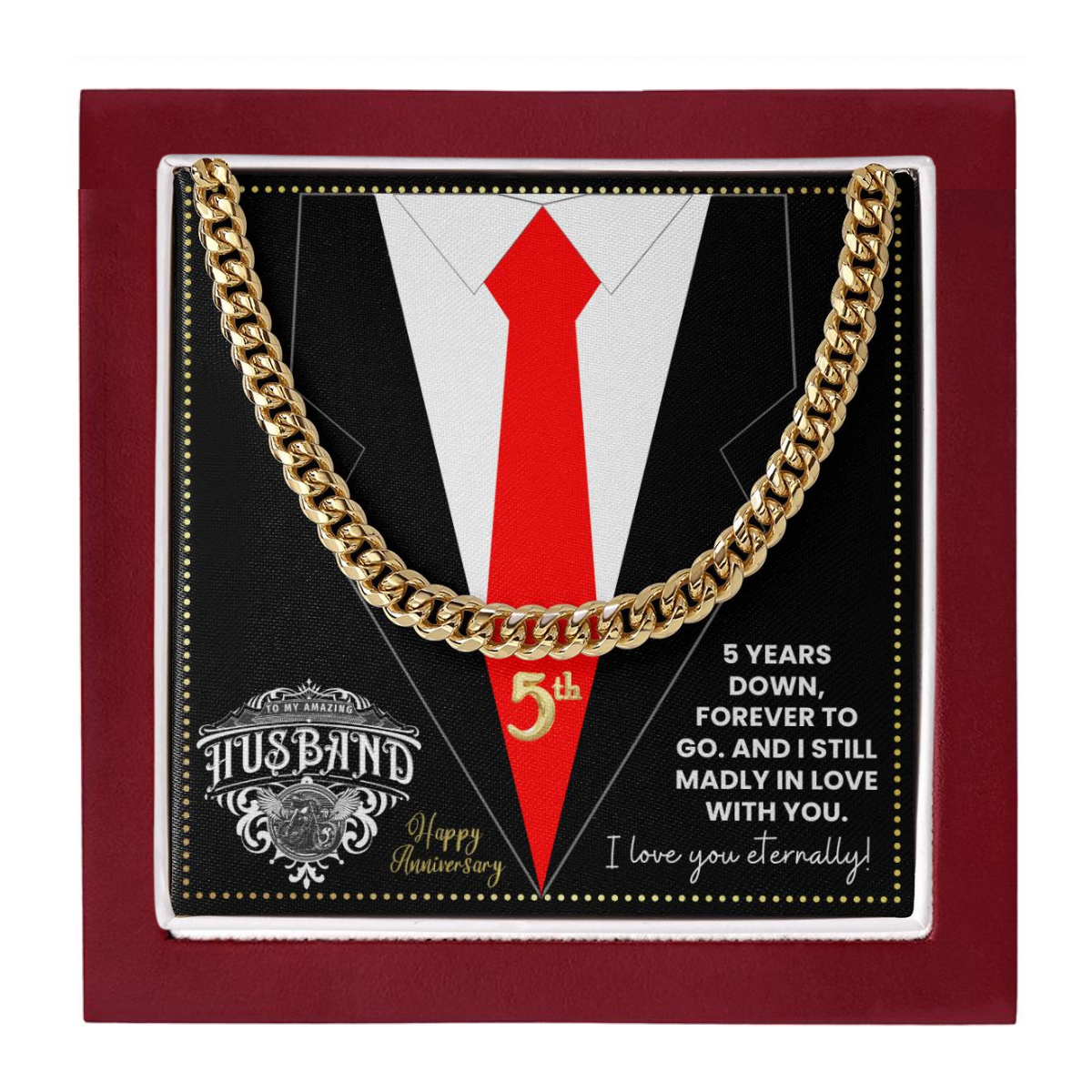 JGF Jewelry Gifts for Family 5th Anniversary For Husband Chain Necklace For Men