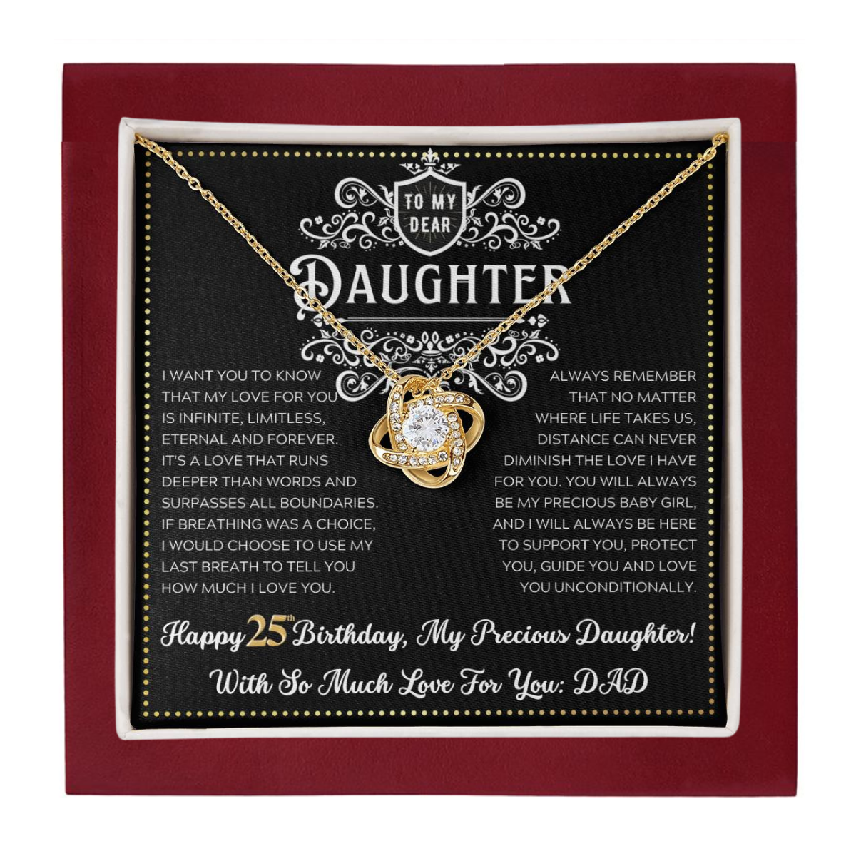 JGF Jewelry Gifts for Family 25 Year Old Female Daughter From Dad