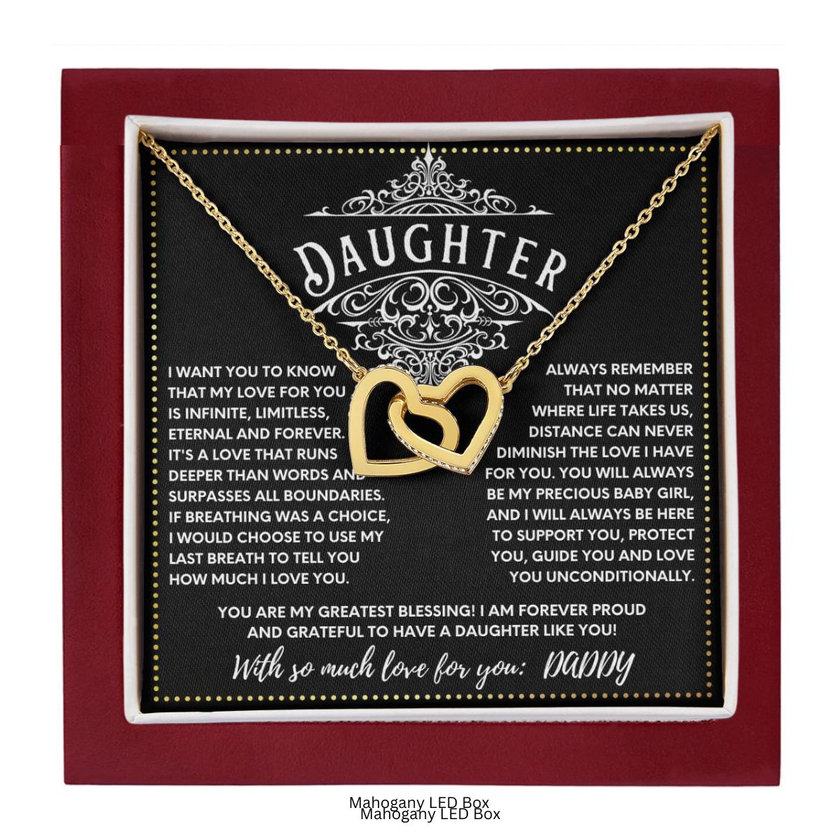 JGF Jewelry Gifts for Family Interlocking Necklace Silver College Graduation Gifts For Daughter From Dad