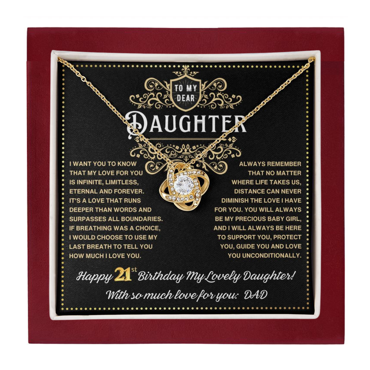 JGF Jewelry Gifts for Family 21 Year Old Daughter Birthday Card From Dad