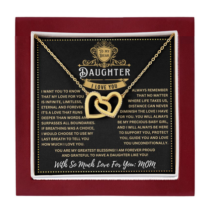 JGF Jewelry Gifts for Family Interlocking Heart Necklace Daughter Gifts From Mom Sterling Silver