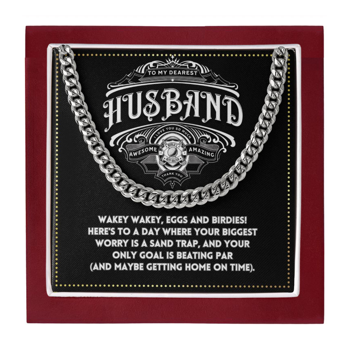 JGF Jewelry Gifts for Family To My Husband Cross Necklace For Him Golf Gift Ideas