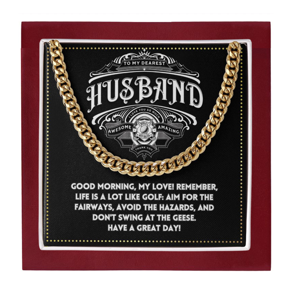 JGF Jewelry Gifts for Family Golf Gifts To My New Husband Necklace