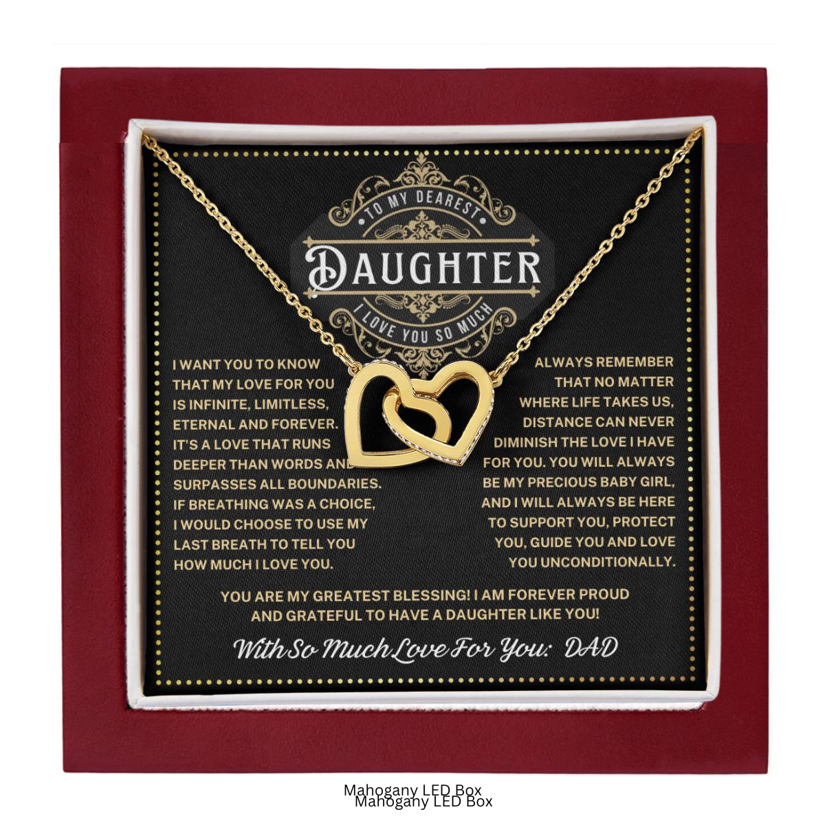 JGF Jewelry Gifts for Family High School Graduation Gifts For Daughter From Dad Interlocking Hearts Necklace