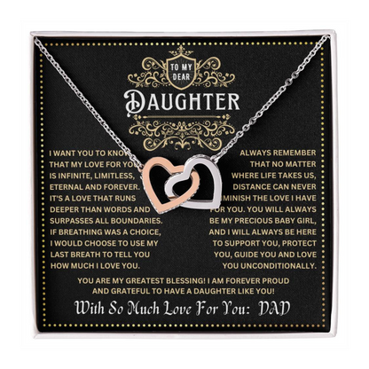 JGF Jewelry Gifts for Family Necklace For Daughter Gifts From Dad Interlocking Hearts