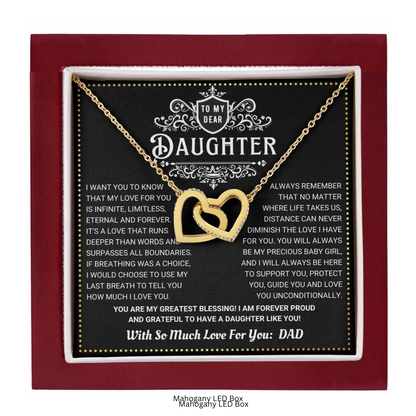 JGF Jewelry Gifts for Family 2 Hearts Connected Necklace 18th Birthday Card Daughter From Dad