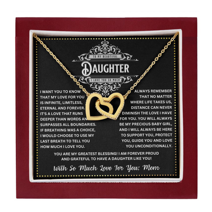 JGF Jewelry Gifts for Family 2 Two Hearts Intertwined Necklace Birthday Gifts For My Young Adult Daughter