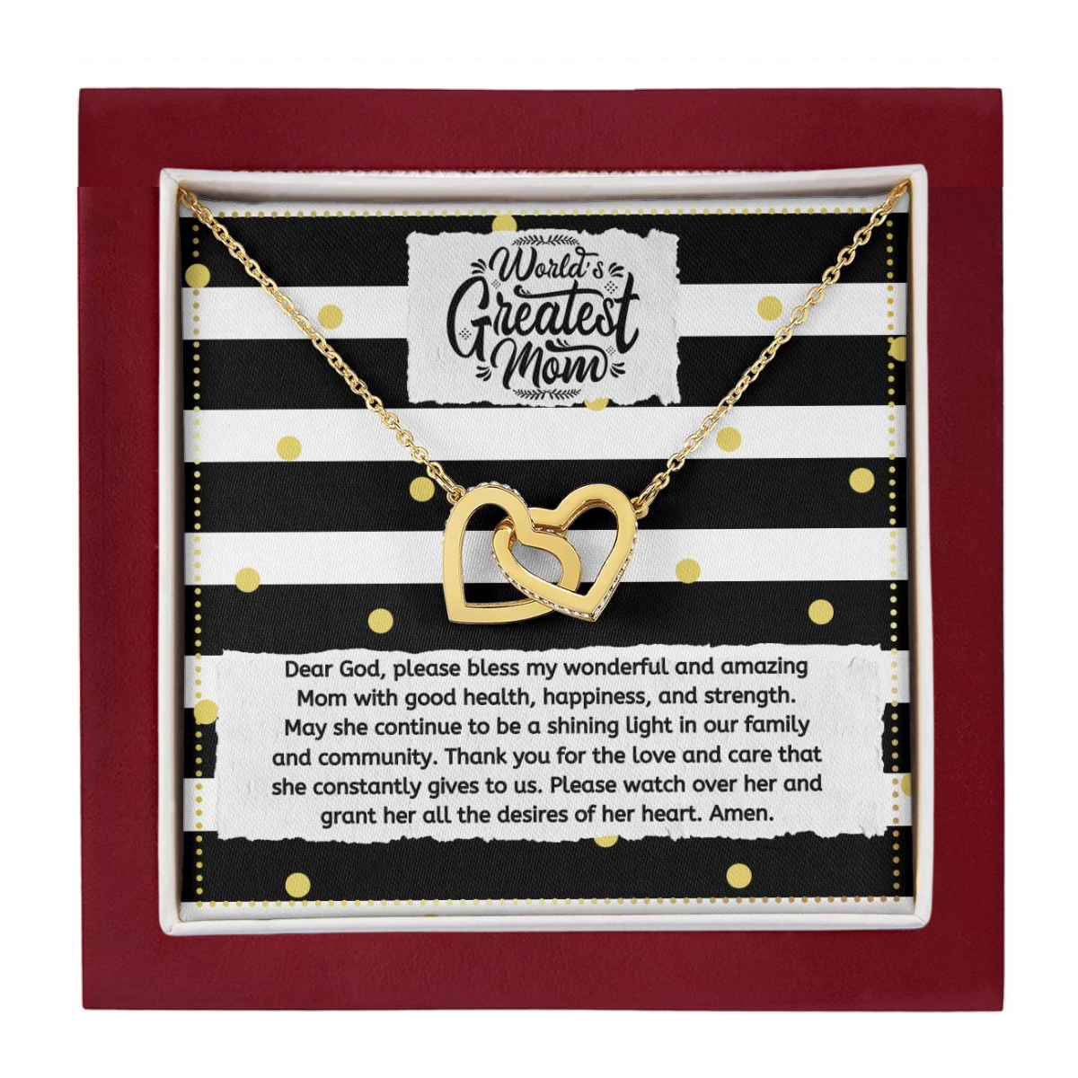 JGF Jewelry Gifts for Family Intertwined Interlocking Hearts Necklace For Mom