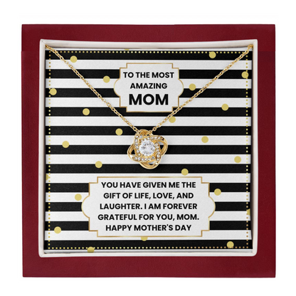 JGF Jewelry Gifts for Family Love Knot Necklace Mothers Day Gifts From Son And Daughter In Law