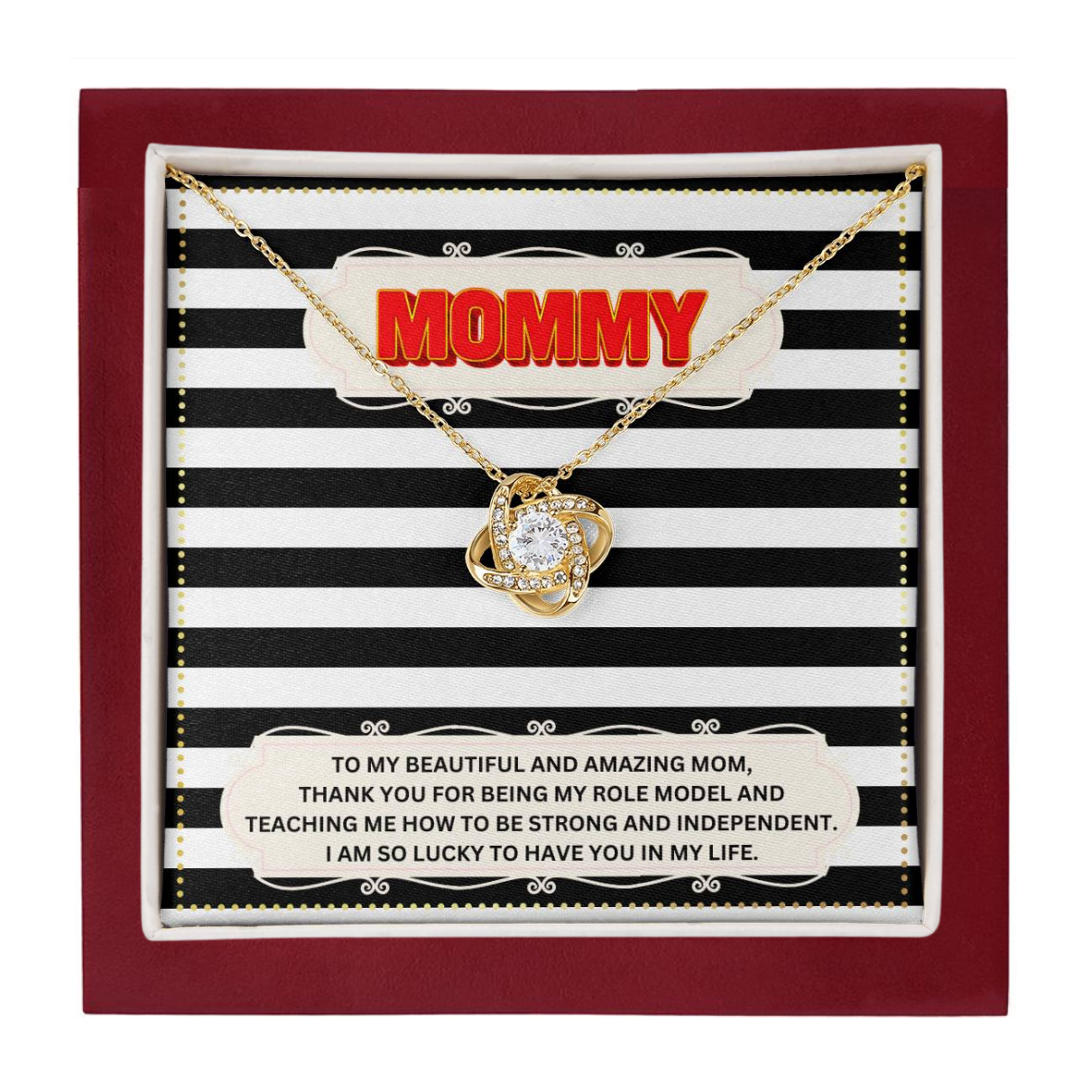 JGF Jewelry Gifts for Family I Love My Mommy Message Card Necklace