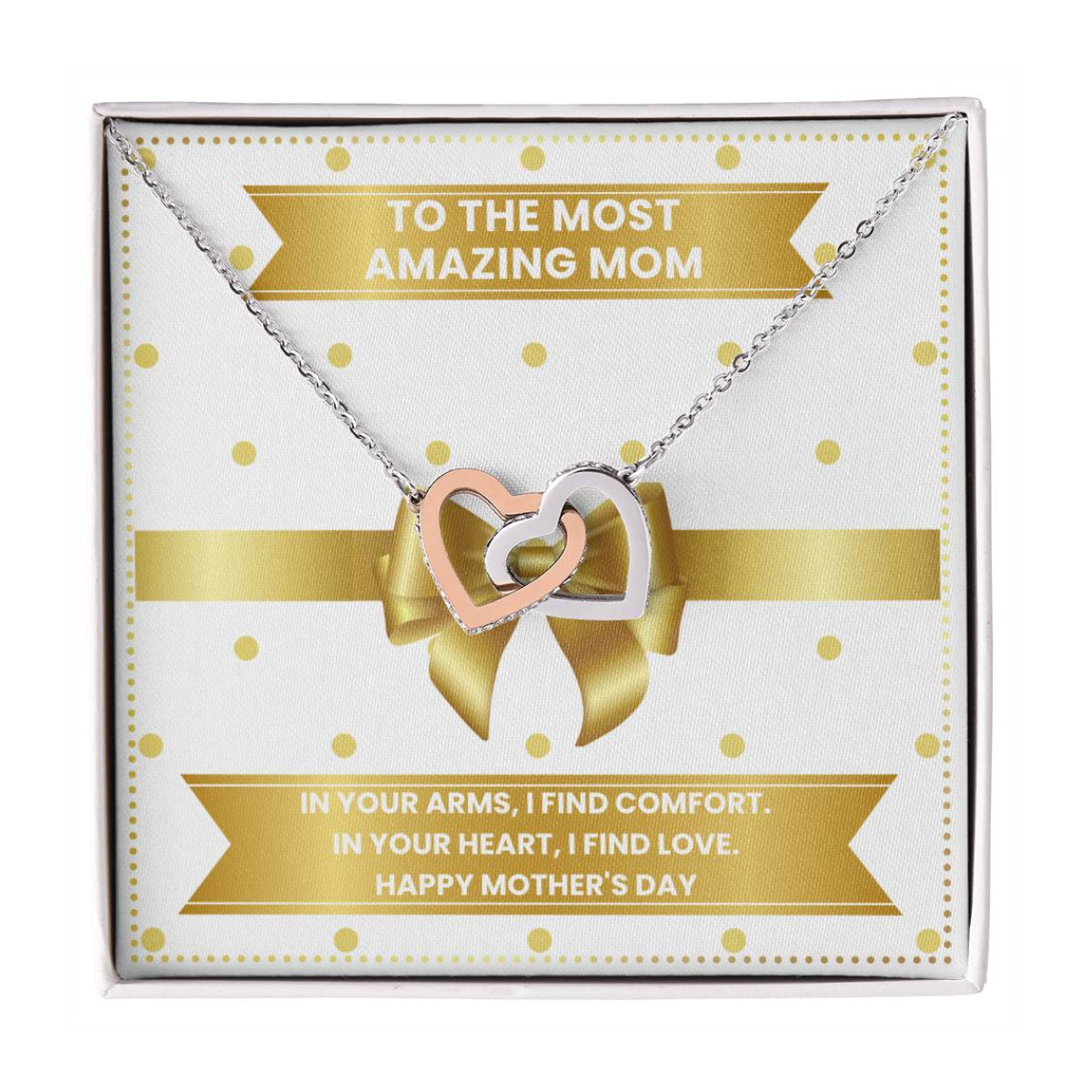 JGF Jewelry Gifts for Family Interlocking Heart Necklace Mothers Day Gift Baskets For Mom