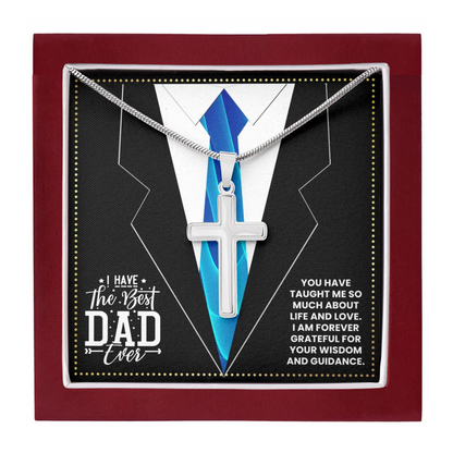 JGF Jewelry Gifts for Family Cross Necklace For Men Happy Birthday Daddy Gifts From Kids