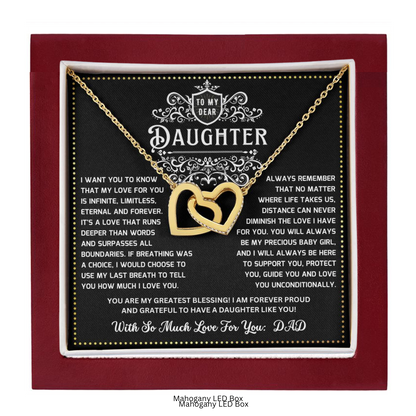 JGF Jewelry Gifts for Family Daughter 18th Birthday Gift From Dad Interlocking Heart Necklace