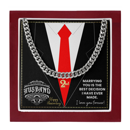 JGF Jewelry Gifts for Family 2nd Anniversary For Husband Chain Necklace For Men