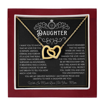 JGF Jewelry Gifts for Family 2 Two Hearts Linked Necklace Unique Birthday Gifts For Daughter Adult From Mom