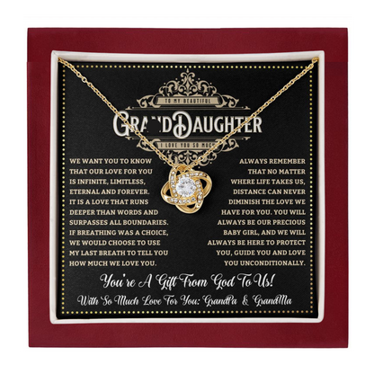 JGF Jewelry Gifts for Family To My Beautiful Granddaughter Love Knot Necklace From Grandparents