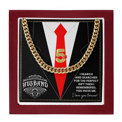 JGF Jewelry Gifts for Family 5th Fifth Anniversary For Husband Chain Necklace For Men