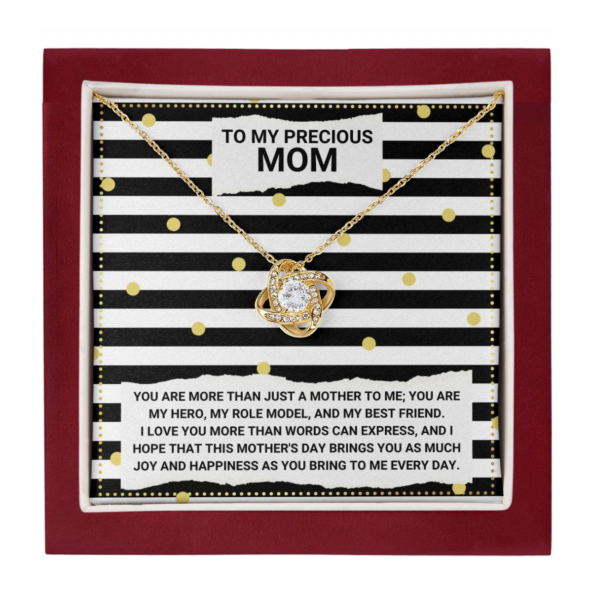 JGF Jewelry Gifts for Family Love Knot Necklace Mothers Day Gifts For Daughter In Law Who Are Moms