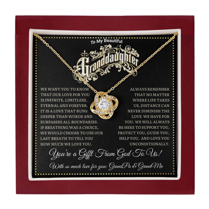 JGF Jewelry Gifts for Family Birthday Gifts For Granddaughter Adult Prime Love Knot Necklace