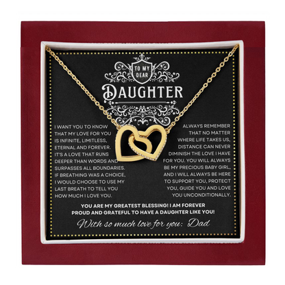 JGF Jewelry Gifts for Family Interlocking Hearts Necklace 21st Birthday Gifts For Daughter From Dad