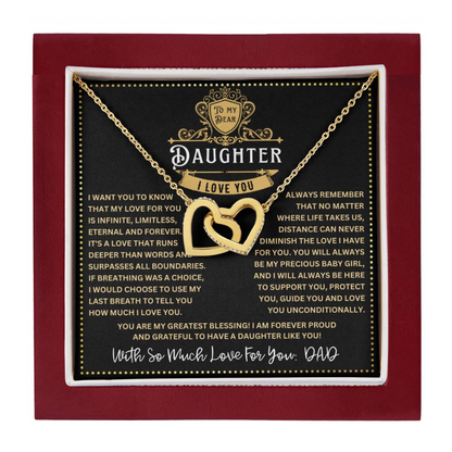 JGF Jewelry Gifts for Family My Daughter Is A Doctor Interlocking Hearts Necklace From Dad