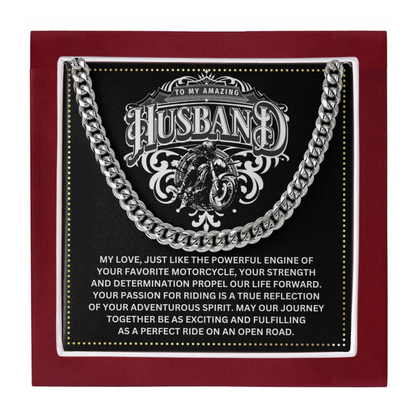 JGF Jewelry Gifts for Family Cuban Chain Necklace Motorbike Rider Gifts For Men