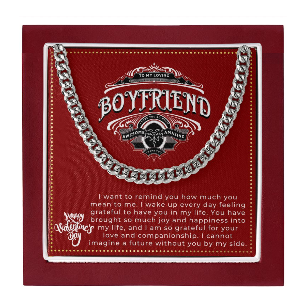 JGF Jewelry Gifts for Family Valentines Day Card For Boyfriend