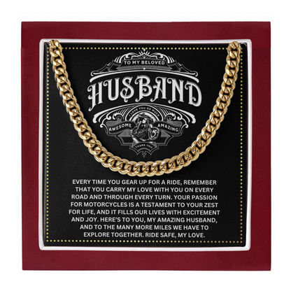 JGF Jewelry Gifts for Family I Love You Gifts For Him Motorcycle Cuban Chain Necklace