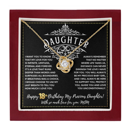 JGF Jewelry Gifts for Family 18 Year Old Girl Birthday Gifts From Mom Love Knot Necklace