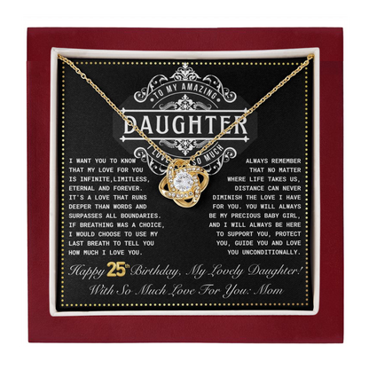 JGF Jewelry Gifts for Family Daughter 25th Birthday From Mom Love Knot Necklace