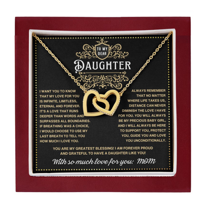 JGF Jewelry Gifts for Family To My Daughter Necklace From Mom Sterling Silver Double Necklace