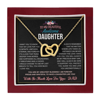 JGF Jewelry Gifts for Family Interlocking Hearts Necklace For Daughter 30th Birthday Gifts From Dad