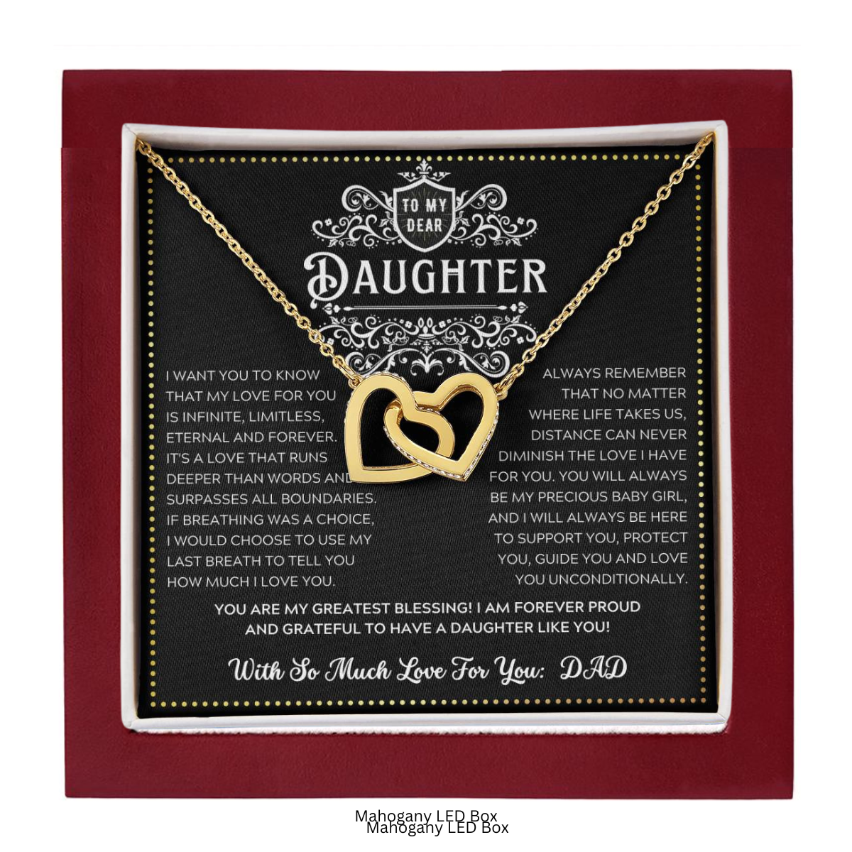 JGF Jewelry Gifts for Family 18th Birthday Card Daughter From Dad Two Hearts Necklaces For Women