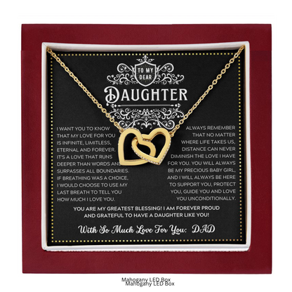 JGF Jewelry Gifts for Family 18th Birthday Card Daughter From Dad Two Hearts Necklaces For Women