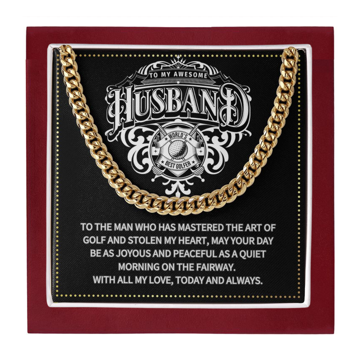 JGF Jewelry Gifts for Family Birthday Gifts For Husband Golf Theme