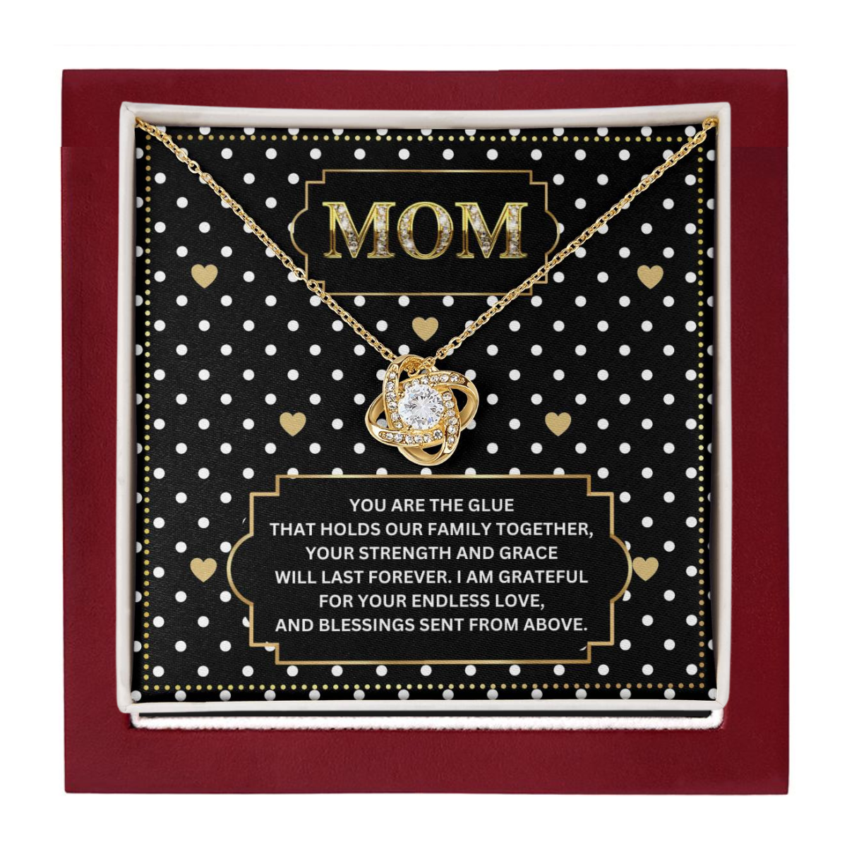 JGF Jewelry Gifts for Family I Love Mommy Necklace For Mothers Day Birthday Message Card