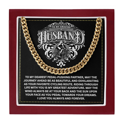 JGF Jewelry Gifts for Family Cuban Link Necklace For Men Bicycle Husband Gifts 50th Birthday