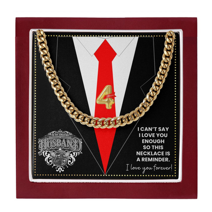 JGF Jewelry Gifts for Family 4th Fourth Anniversary For Husband Chain Necklace For Men