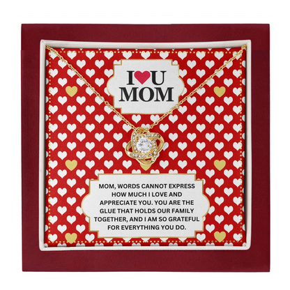 JGF Jewelry Gifts for Family I Love You Mom Message Card Necklace For Mommy