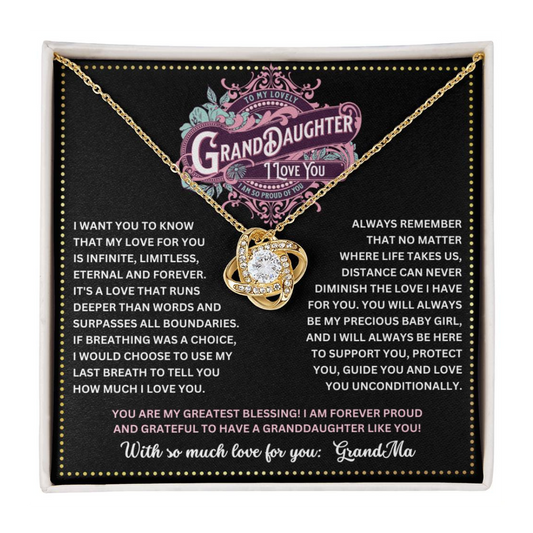 JGF Jewelry Gifts for Family To My Granddaughter Necklace From Grandmother