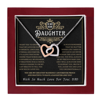 JGF Jewelry Gifts for Family Interlocking Hearts Necklace For Daughter From Dad