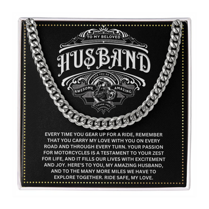 JGF Jewelry Gifts for Family I Love You Gifts For Him Motorcycle Cuban Chain Necklace